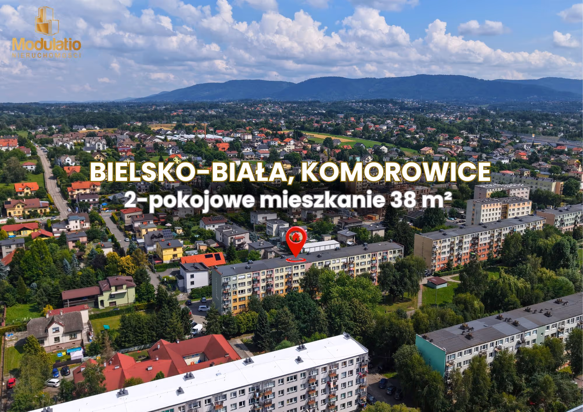 Bielsko-Biała, 2 pokoje w Komorowicach z Beskidami na horyzoncie